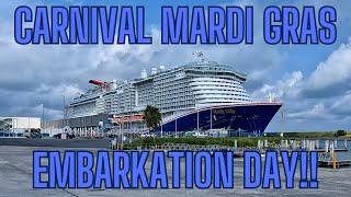 Embarkation Day on the Carnival Mardi Gras Cruise Ship in Port Canaveral Florida Excel Class Ship