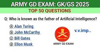 Army GD Exam Question paper 2025 | Army bharti 2025 | Army exam GK GS Question paper