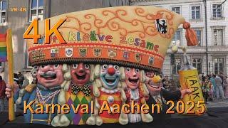 Karneval 2025 in Aachen. Rosenmontagszug - Öcher Karnevalszug in Video 4k Ultra HD