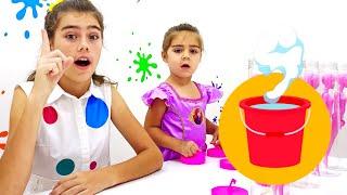 Nastya menjual slime dan es krim serta menghasilkan uang. Serial video untuk anak anak