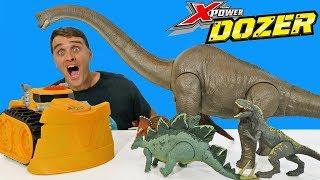 Extreme Power Dozer Vs. Dinosaurs ! || Toy Review || Konas2002