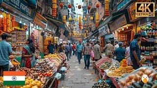 Bangalore, India Extremely Busy Market in Bangalore Old Central  (4K HDR)