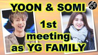 WINNER's Yoon & SOMI meet for the 1st time (funny & awkward? hahaha) || YG FAMILY interaction moment