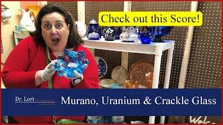 Score! Murano, Uranium & Crackle Glass, RS Germany, Bone China, Shawnee - Thrift with Me Dr. Lori