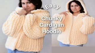 Crochet Chunky Cardigan Hoodie - EASY!