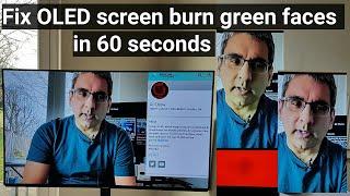 Fix OLED TV screen burn in 60 seconds - no green faces #Shorts