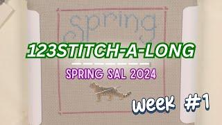 123Stitch.com - Spring 123STITCH-A-LONG 2024 - Week #1 - Border, Spring, Butterfly & The Tree