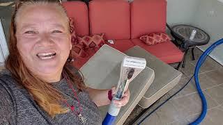 Upholstery Sofas Cleaning with truck-mount and Saphire Scientific Hand Tool. See description below