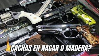 Cachas en Madera y Nacar  Armas Traumáticas cal. 9mm