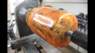 Wood Turning an Orange Vase