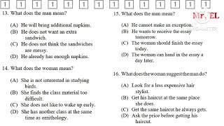 TOEFL Listening Exercise 8 - Part A with Answer