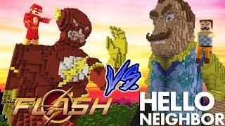 Minecraft Hello Neighbor - The Flash Giga vs Giga Neighbor (Minecraft Batman & Robin Roleplay)