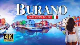 The Most Colorful place in Italy  BURANO, VENICE - 4K Walking Tour: