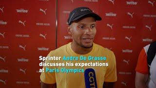 Sprinter Andre De Grasse discusses his expectations at Paris Olympics