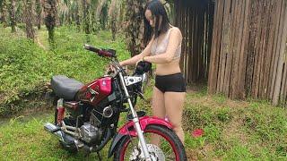 nyuci motor RX king di ladang bosqu...