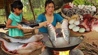 Cooking fish crispy with special recipe- Fry shrimp with egg so tasty-Pork braised spicy for dinner