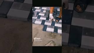 Paving of sidewalk tiles укладка тротуарной плитки кирпичик узором