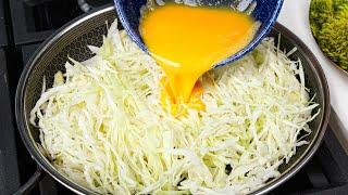 Cabbage with eggs tastes better than meat! Healthy, quick, easy and very tasty recipe!