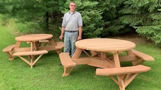 Round Picnic Table with Easy Seating