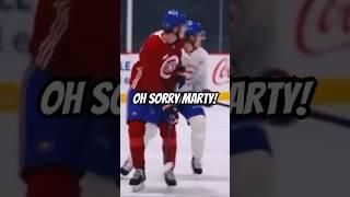 When Kirby Dach Almost Took Out Head Coach Marty! #shorts #reels #nhl #hockey #montrealcanadiens