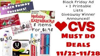 CVS MUST DO DEALS 11/22-11/28 + CVS BLACK FRIDAY FREEBIES! + 8 ITEMS FOR $1.98 