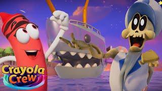 Crayons Make An Imagination Shark Ship! @CrayolaCrewOfficial | Fun Cartoons for Kids and Families