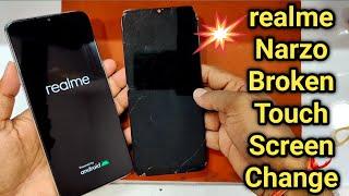 Realme narzo 10 broken lcd screen change || How to replacement realme combo folder || Display Change