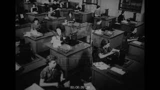 Women at Typewriters in a New York Office, 1930s - Archive Film 1067179