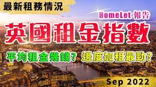 HomeLet ｜ Rental Index Report｜ 9月最新報告 ｜ 英國 買樓 收租 ｜ 英國 加息 ｜ 2022 投資英國 ｜ 投資 英國新樓 ｜ 英國 買樓 教學 ｜ 樓交所直播室