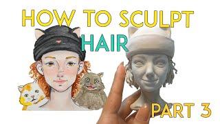 HOW TO SCULPT HAIR / AIR DRY CLAY / ART VLOG ⭐