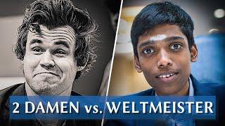 Indisches Wunderkind hat ZWEI DAMEN gegen Magnus Carlsen