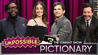 Impossible Pictionary with Ashton Kutcher and Alison Brie | The Tonight Show Starring Jimmy Fallon