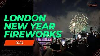 London New Year Fireworks 2024, Lambeth Bridge, 4K