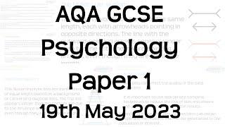 The Whole of AQA GCSE Psychology Paper 1 | Exam Revision for 19th May 2023