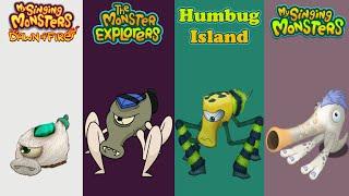 Dawn Of Fire Vs Monster Explorers Vs Humbug Island Vs My Singing Monsters | Redesign Comparisons