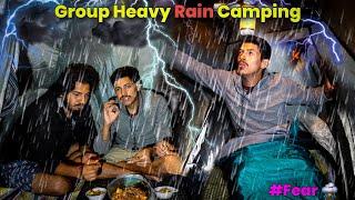 Heavy Rain Group Camping In Forest | Camping In Rain Thunderstorm | Unknown Dreamer