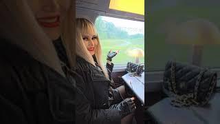 4k Granate styling, walking in public, train trip #TGV #France, miniskirt, thigh high boots