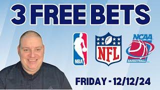 Thursday 3 Free Betting Picks & Predictions - 12/12/24 l Craig's Picks & Parlays l #freebets