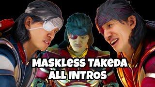 MK1 Does a MASKLESS Takeda look WEIRD? ( All Takeda Intros Dialogues - Some without his Mask )