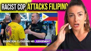 Racist Cop ATTACKS Filipino GUY in the Airport - INSTANTLY Regret It!