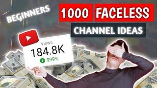 1000 Faceless YouTube Channel Ideas For Beginners | Tech Wala Dost