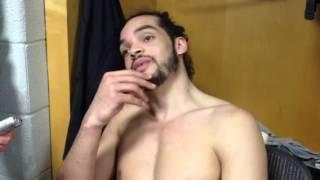 Joakim Noah finds out it's snowing outside in Chicago