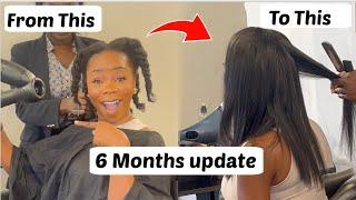 6 Months hair growth update. length check + Silk Press