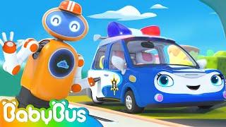 Police Car at Gas Station  | Learning Vehicles | Pretend Play | Kids Cartoon | BabyBus