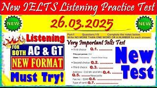 IELTS LISTENING PRACTICE TEST 2025 WITH ANSWERS | 26.03.2025