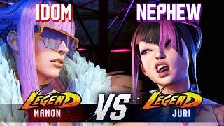 SF6 ▰ IDOM (Manon) vs NEPHEW (Juri) ▰ High Level Gameplay