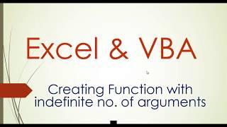 Array as Parameter in Function Excel VBA