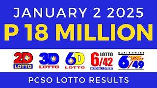 Lotto Result Today 9pm January 2 2025 PCSO