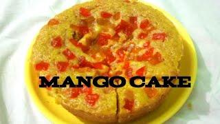 MANGO CAKE RECIPE-Eggless mango cake, without oven/essence,no condensed milk