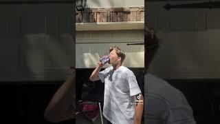 Can he chug a sparkling water and not burp?